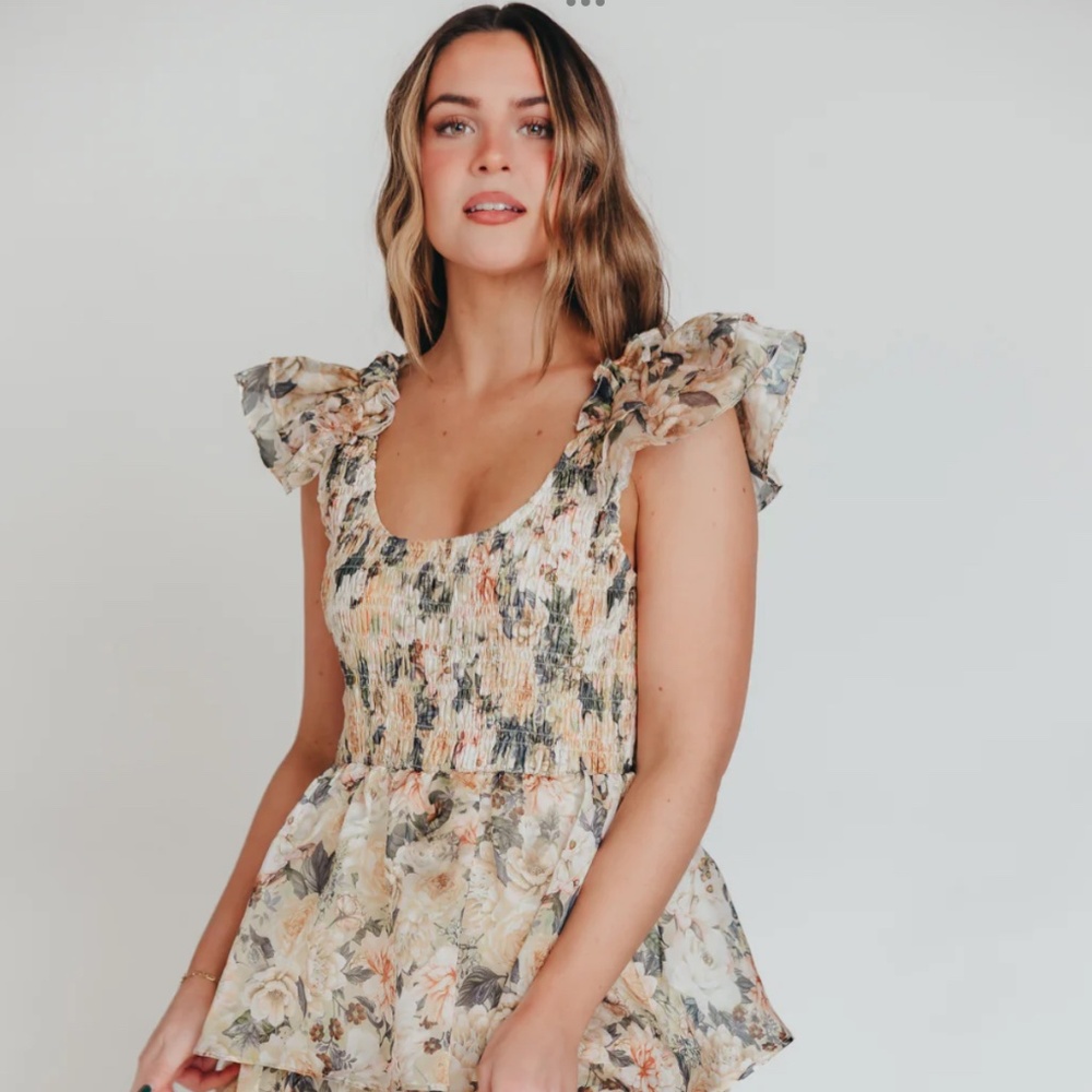 Forever & Always Midi Dress in Champagne Floral - Bump Friendly